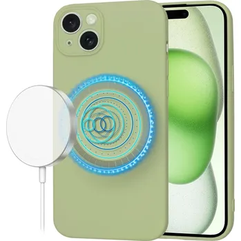 Pouzdro na mobilní telefon Techsuit SoftFlex MagSafe pro iPhone 15 Plus v barvě matcha