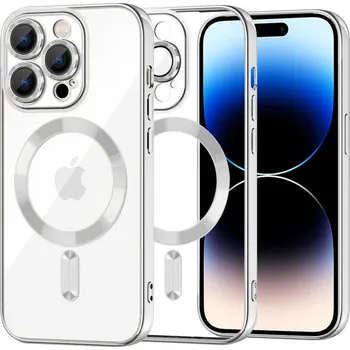 Pouzdro na mobilní telefon Techsuit Luxusní Křišťálový MagSafe iPhone 14 Pro Stříbrný