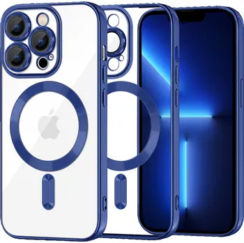 Pouzdro na mobilní telefon Techsuit Luxusní Křišťálový MagSafe iPhone 13 Pro Max Tmavě modrá