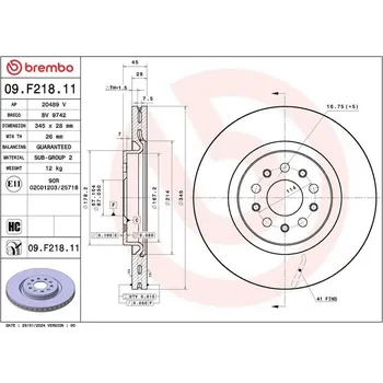 Autodíl BREMBO 09.F218.11 Brzdový kotouč (09.F218.11)