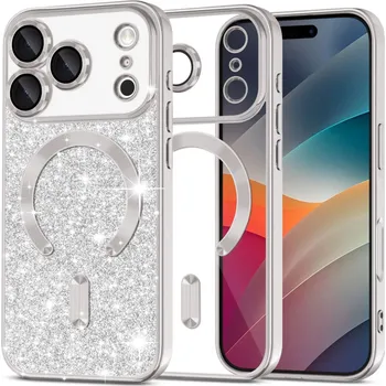 Pouzdro na mobilní telefon Techsuit Luxury Glitter MagSafe pro iPhone 17 Pro stříbrný