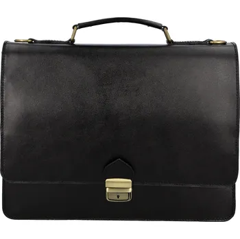 Pánská aktovka Delami Vera Pelle Castiel Luxusní pánská kožená aktovka - černá + Sleva 5% s kódem AKCE5