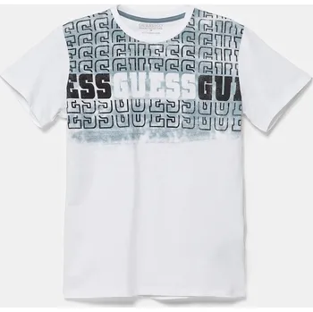 Chlapecké tričko Dětské bavlněné tričko Guess bílá barva, s potiskem, L5RI23 K8HM4 L5RI23.K8HM4.PPYA 00X, vel. 175