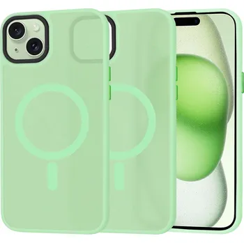 Pouzdro na mobilní telefon Techsuit HaloFrost MagSafe Series iPhone 15 Plus Light Green