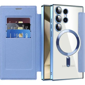 Pouzdro na mobilní telefon Pouzdro na knihu Techsuit SmartMag pro Samsung Galaxy S24 Ultra světle modré