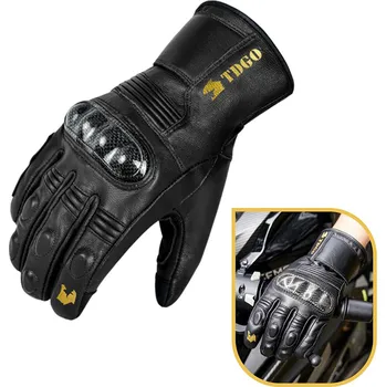 Rukavice Techsuit Touchscreen rukavice OG106 z ovčí kůže na motorku XL černé