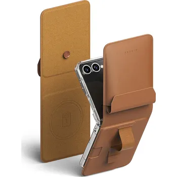 Pouzdro na mobilní telefon Peněženka Folio Grip Magnetic pro Samsung Galaxy Z Flip7 hnědá