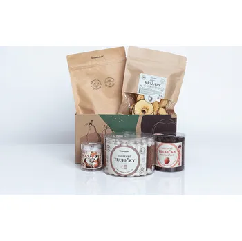 Dárkový potravinový koš Vánoční box "Ovocná radost"