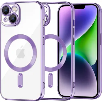Pouzdro na mobilní telefon Techsuit Luxusní Krystal MagSafe iPhone 14 Plus Světle fialová
