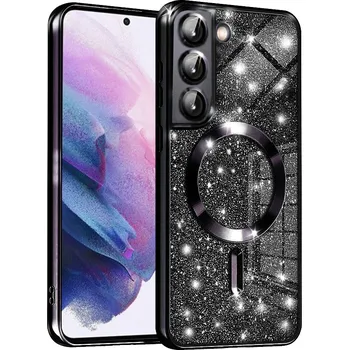 Pouzdro na mobilní telefon Techsuit Luxusní Třpytivý MagSafe Samsung Galaxy S22 5G Černý