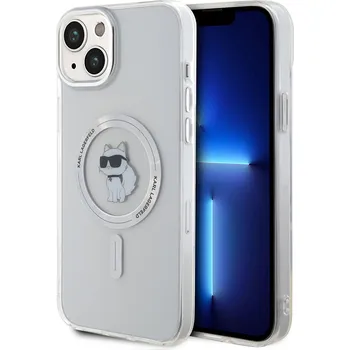 Pouzdro na mobilní telefon Karl Lagerfeld IML MagSafe iPhone 15 Plus Transparentní Choupette