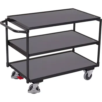 Plošinový vozík Variofit Policový vozík se třemi úrovněmi, Variofit, do 250 kg, 3 police, modrá/antracit Barva: antracit RAL7016