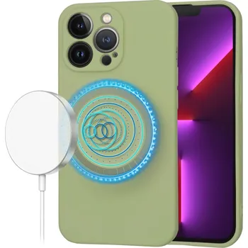 Pouzdro na mobilní telefon Techsuit SoftFlex MagSafe pro iPhone 13 Pro v barvě matcha