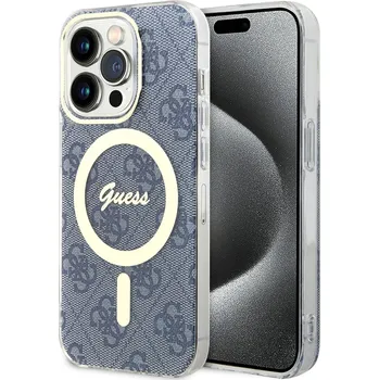 Pouzdro na mobilní telefon Guess IML 4G MagSafe GUHMP15LH4STB iPhone 15 Pro modrá