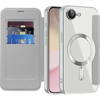 Pouzdro na mobilní telefon Pouzdro na knihu Techsuit SmartMag iPhone 16e šedé