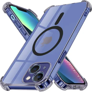 Pouzdro na mobilní telefon Techsuit Shockproof průhledný silikon MagSafe iPhone 13 kouřově černá