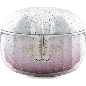 Sluchátka Guess - Bezdrátová sluchátka Glitter Pink Gradient s dokovací stanicí