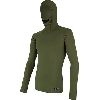 Cyklistické oblečení Triko dlouhé pánské SENSOR MERINO DOUBLE FACE s kapucou safari XL
