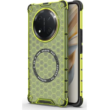Pouzdro na mobilní telefon Techsuit HoneyComb Shield MagSafe pro Honor Magic7 Lite / X9c limetkově zelená