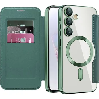 Pouzdro na mobilní telefon Pouzdro na knihu Techsuit SmartMag pro Samsung Galaxy A35 5G zelené