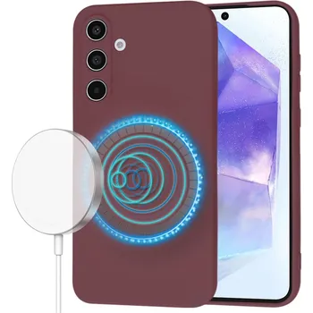 Pouzdro na mobilní telefon Techsuit SoftFlex MagSafe pro Samsung Galaxy A55 5G švestkově červená