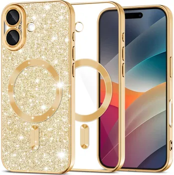 Pouzdro na mobilní telefon Techsuit Luxury Glitter MagSafe pro iPhone 17 zlatý