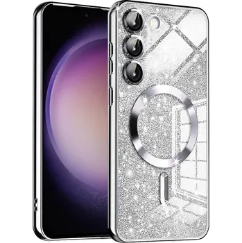 Pouzdro na mobilní telefon Techsuit Luxusní Třpytivý MagSafe Samsung Galaxy S23 Plus Stříbrný