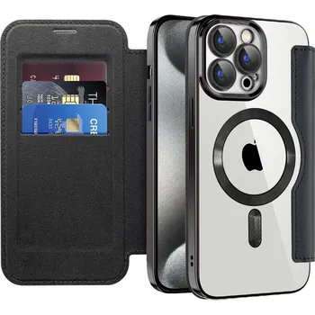 Pouzdro na mobilní telefon Pouzdro na knihu Techsuit SmartMag pro iPhone 15 Pro černé