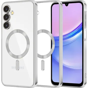 Pouzdro na mobilní telefon Techsuit Luxury Crystal MagSafe pro Samsung Galaxy A15 4G / A15 5G stříbrný