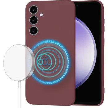 Pouzdro na mobilní telefon Techsuit SoftFlex MagSafe pro Samsung Galaxy S23 FE švestkově červená