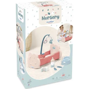 Doplněk pro panenku ecoiffier Nursery postýlka s příslušenstvím pro panenku