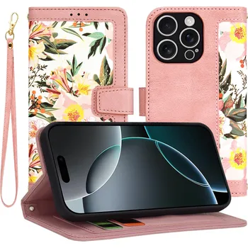 Pouzdro na mobilní telefon Techsuit FlipCraft iPhone 16 Pro v růžové barvě