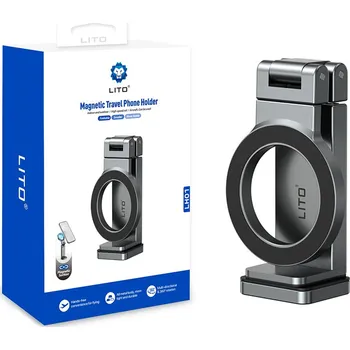 Lito Travel Phone Holder LH01 skládací otočný 360° ovládání jednou rukou šedý