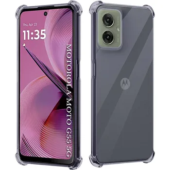 Pouzdro na mobilní telefon Techsuit Shockproof průhledný silikon Motorola Moto G55 kouřově černý
