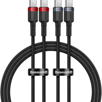 Baseus Data Cable Cafule Type-C na Type-C Rychlé nabíjení 100W 5A 1m černá/červená černá/šedá