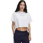 Dámské tričko Under Armour W Varsity Mix HW SS Crop M Bílá