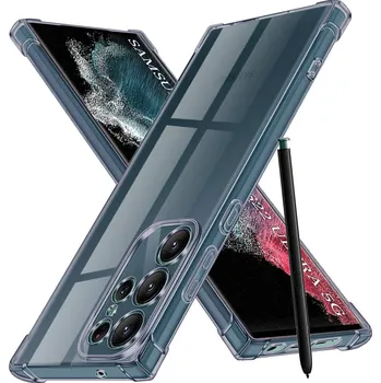 Pouzdro na mobilní telefon Techsuit Shockproof průhledný silikon pro Samsung Galaxy S22 Ultra 5G černý