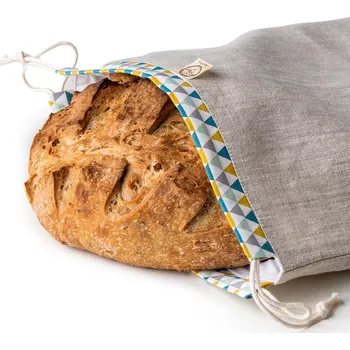 Sáček na potraviny CHLEBOVKA - PYTLÍK NA CHLEBA REŽNÝ S TROJÚHELNÍČKEM BAGYDESIGN BAGYDESIGN