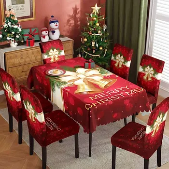 Chňapka VÁNOČNÍ SADA #12 - ubrus + 6x povlak na židli