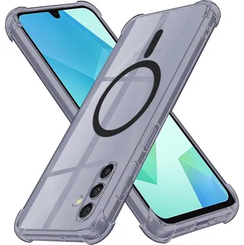 Pouzdro na mobilní telefon Techsuit Shockproof průhledný silikonový MagSafe pro Samsung Galaxy A16 4G / A16 5G kouřově černý