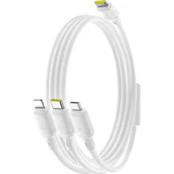 Baseus Data Cable Silky 100W 1.5m Moon White Rychlé nabíjení Type-C Micro-USB Lightning USB-C