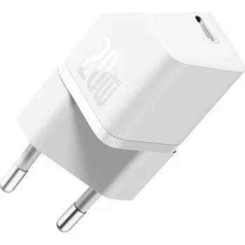 Baseus Nástěnná nabíječka GaN Type-C Rychlé nabíjení 20W Bílá