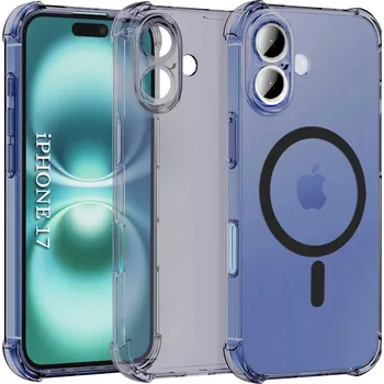 Pouzdro na mobilní telefon Techsuit Shockproof průhledný silikon MagSafe iPhone 17 kouřově černý