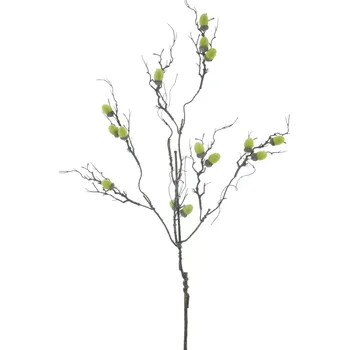 Vánoční dekorace umělá větev, Větev se žaludem zelená 88 cm