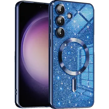 Pouzdro na mobilní telefon Techsuit Luxusní Třpytivý MagSafe Samsung Galaxy S23 FE Tmavě modrý