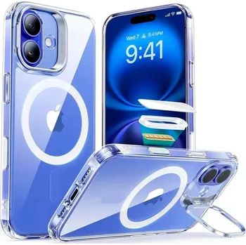 Pouzdro na mobilní telefon ESR Classic Hybrid HaloLock Kickstand pro iPhone 16 průhledný