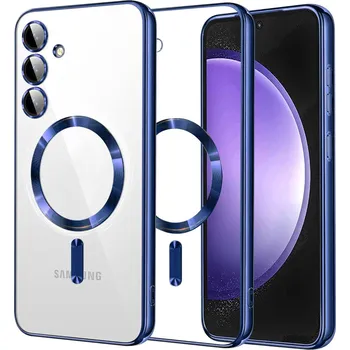 Pouzdro na mobilní telefon Techsuit Luxusní Křišťálový MagSafe Samsung Galaxy S23 FE Tmavě modrý
