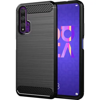 Pouzdro na mobilní telefon Techsuit Karbon Silikon Huawei nova 5T Honor 20 Černý