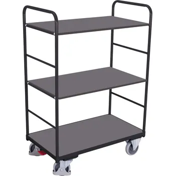 Variofit Vysoký policový vozík do 250 kg, 3 police, Variofit, ložná plocha 100 x 60 cm, do 250 kg, modrá/antracit Barva: antracit RAL7016