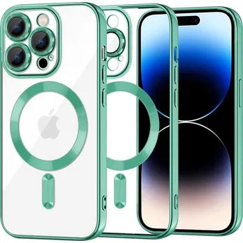 Pouzdro na mobilní telefon Techsuit Luxusní Křišťálový MagSafe iPhone 14 Pro Světle Zelený